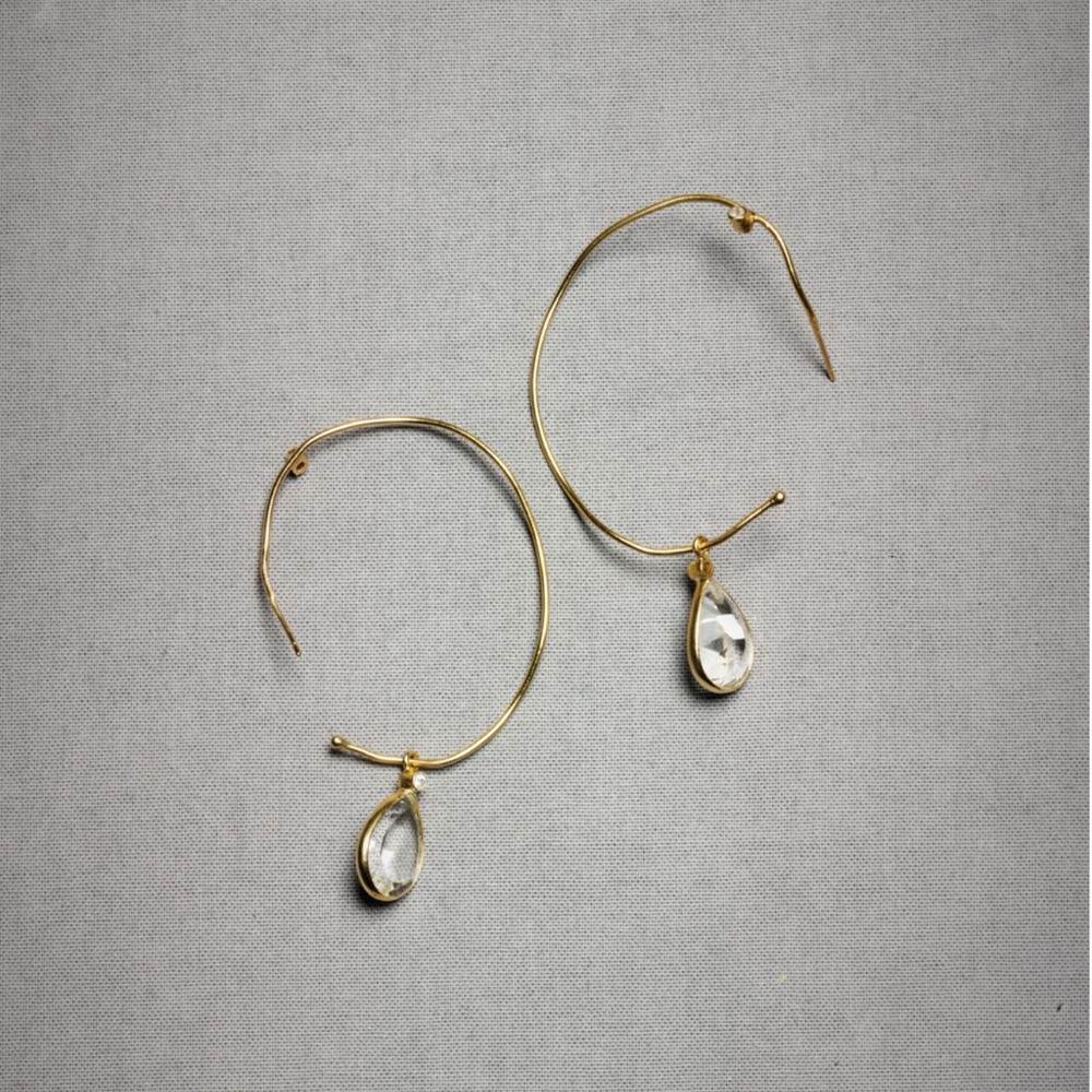 BHLDN Happy Tears Gold Hoops